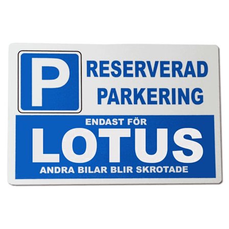 Metall plåtskylt med ' LOTUS ' design - 30x20 cm skylt