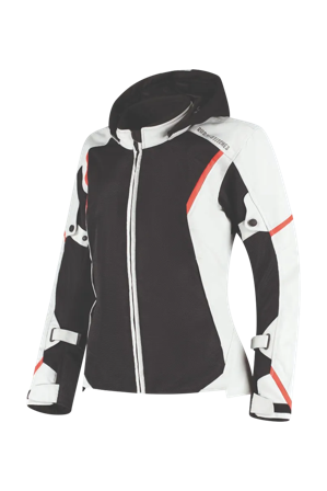 MC-Jakke Rusty Stitches Caroline Dame Lysegrå/svart S