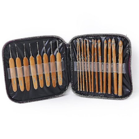 20-pack bambu virknålsset med låda