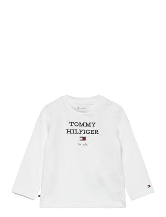 Baby Th Logo Tee L/S T-shirts Long-sleeved T-shirts Hvit Tommy Hilfiger*Betinget Tilbud