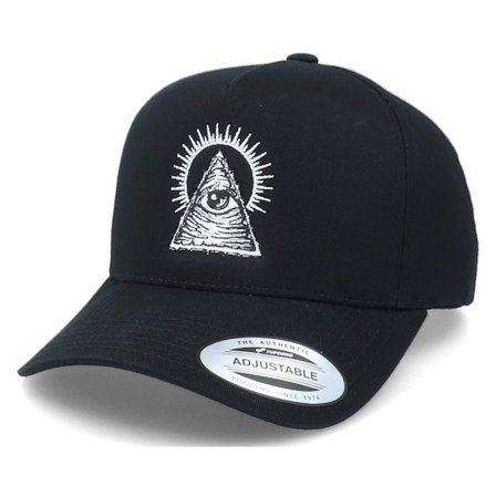 Iconic - Sort adjustable Kasket - Shining Illuminati Curved A-Frame Black Adjustable @ Hatstore