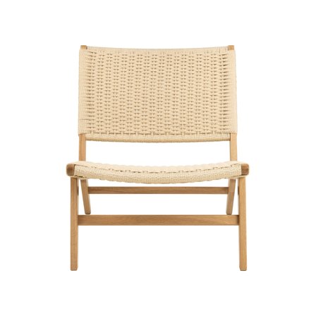 Carson Sessel, geflochten, skandinavischer Stil, beiges Design, bequemer Loungesessel für Wohnzimmer, moderne Optik, Sitzhöhe 72cm, zeitlos