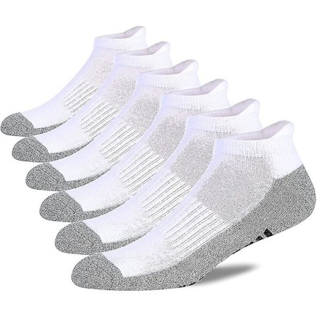 Herresokker, lave, atletiske, dempede løpesokker med flik, 6-pakning, gave