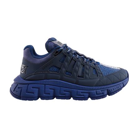 Versace - Sneakers - Blå - Herr - Storlek: 42 1/2 Eu, Herr, Storlek: 42 1/2 EU