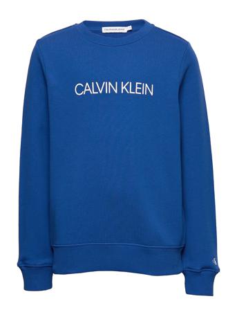 Institutional Logo Sweatshirt Sweatshirt Trøje Blå Calvin Klein