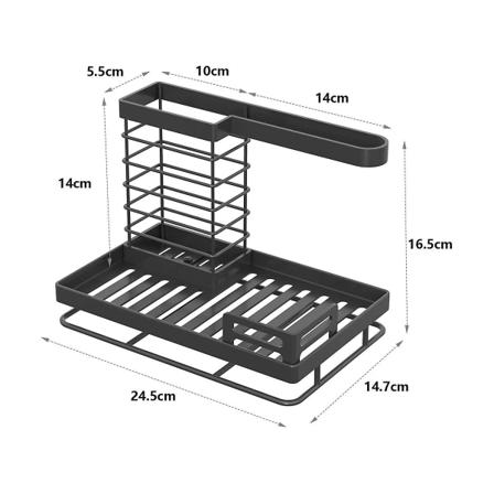 Diskbänk Organizer Diskbänk Kök Rostfritt stål Förvaring & Organisation Svamphållare med bricka, kök