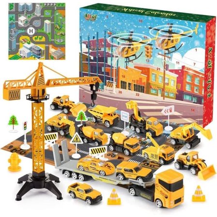 Construction Vehicles Advent Calendar 2025 Christmas Calendar Kids Toys Boys 24 Days Christmas Gift Set