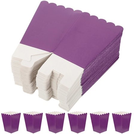 50 st Popcornlådor Papper Popcornbehållare Enkla Fettbeständiga Popcornförpackningar