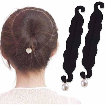 Set med 2 hårstylingverktøy, frisyre donut bun maker, mote H
