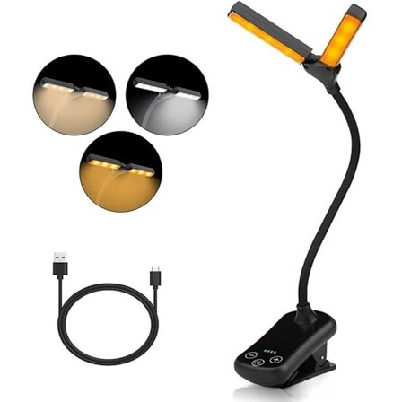 Læselampe Læselampe med klemme Dæmpbar læselampe til bøger Bordlampe Trådløs sengelampe Genopladelig læselampe 360°