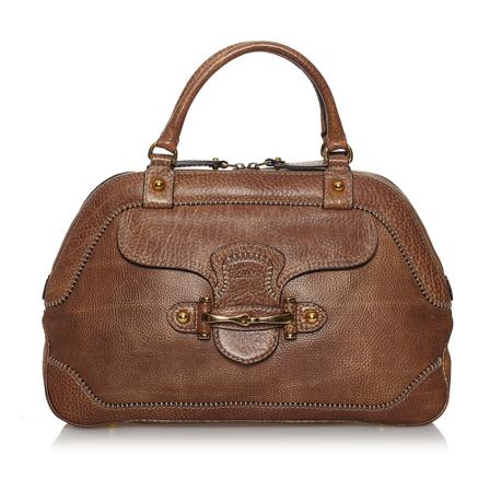 Gucci Vintage, Pre-owned New Pelham Leather Handbag Bruin, Dames, Maat:ONE Size