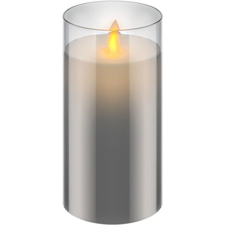 LED-ljus av äkta vax i glas, 7,5 x 15 cm