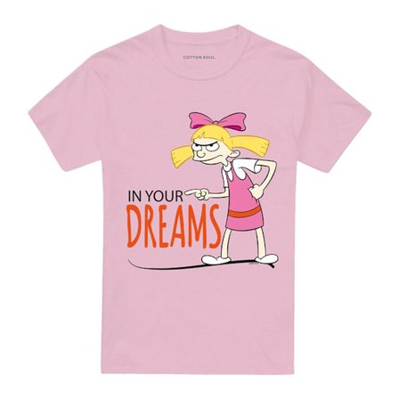 Hey Arnold! Unisex Vuxen In Your Dreams Helga T-Shirt L Rosa