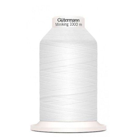 Gutermann Miniking Overlocktråd 1000m 800 Hvid - pr. stk.