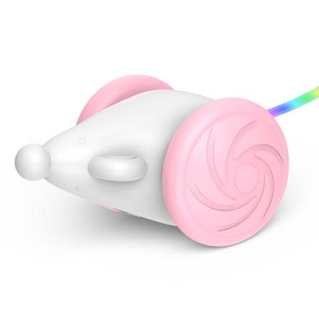 Elektriske mus Katte Legetøj Automatisk Med Fjernbetjening Genopladelig Silikone Funny Abs Led Lights15 10 5 Cm pink