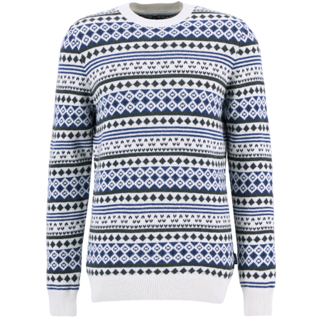 Barbour M's Easdale Fair Isle Crew Neck Sweater Whisper White