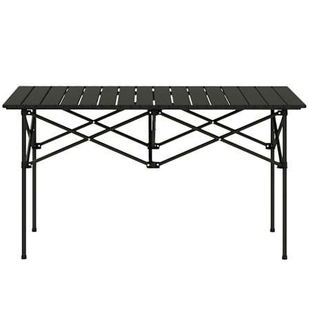 Campingbord klapbord med rullebordplade X-ramme havebord lavet af aluminium letvægts 2 personers sidebord klapbord til havebalkon camping 95 x 55cm so