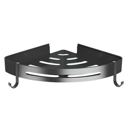 Hjørnehylle til bad, 2 stk., uten boring, 304 rustfritt stål dusjhylle med to kroker