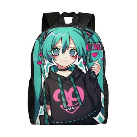 Hatsune Miku Skoleveske Tegneserie Ryggsekk Mote Gutter Veske Student Skolesekk Reise Ryggsekk-hjka253