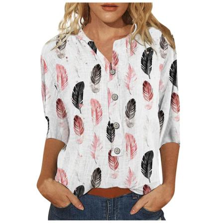 Damblus Loose-fit Pullover Shirt Office Lady Summer Top