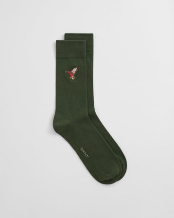 GANT Herren Bestickte Socken (40-42) Grün