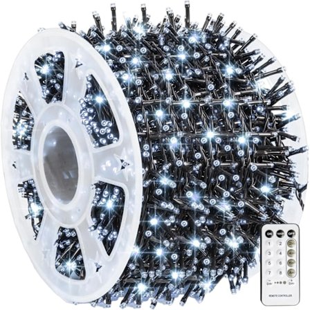 Udendørs lyskæde, 1000 LED 100 meter, Plug-in model Hvid[GKS]