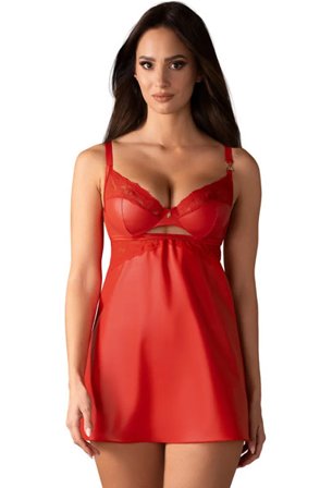 Obsessive Aliosa Chemise & Thong Red S/M Chemise & Babydoll