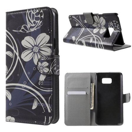 Plånboksfodral Samsung Galaxy Note 5 - Svart med Blommor