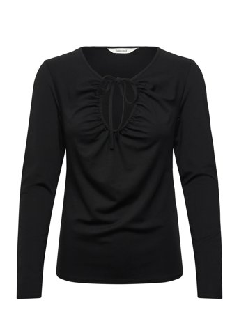 Selected Slfslim Mia Ls Tie Top - Black - XS