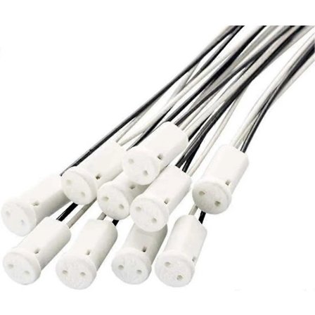 20 kpl G4 Lampunpidike 10cm, G4 Lampunkanta Keraaminen Pidike 12V G4 Halogeenilampunpidike