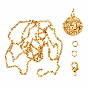 Me & My Box Gold Sagittarius Zodiac Pendant Set One Size - Stationery - One size - Gold - Jewelries & Jewel-case