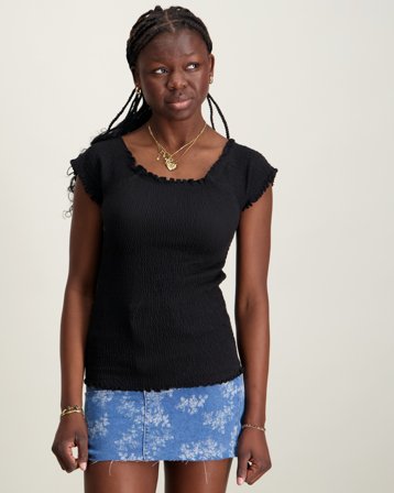 Kids ONLY KOGJOJO LIFE SS TOP JRS Sort Toppe/Bluser Pige - Kids Brand Store