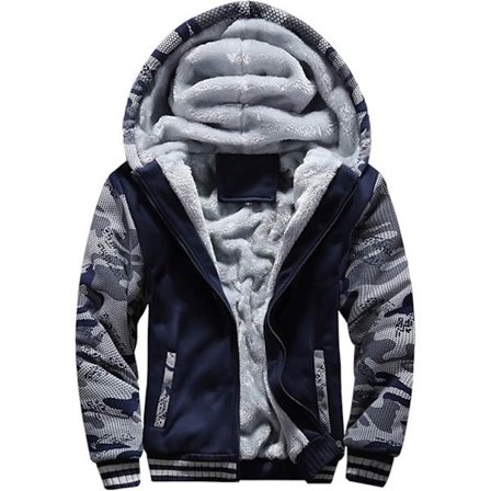 Herre Genser Termisk Sherpa Foret Jakker Vinter Trening Fleece Hoodie Full Zip Ull Varme Tykke Frakker Yttertøy