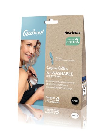 Carriwell Washable Breast Pads - Black - ONE SIZE