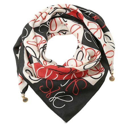 Silkeskjerf for kvinner med magnetisk spenne, vann-diamant, lite halskjede, kragekjede, hodeplagg, anhengskjerf