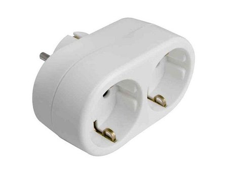 GELIA Grenuttag, AC 250 V, 2 utgångskontakter, vit - Lyreco - Kontorsmöbler och inredning - Elartiklar - Grenuttag