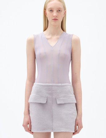 REMAIN Birger Christensen Bodysuit With Cutlines - Purple - 42