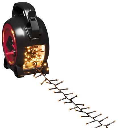 Konstsmide 3843-800 Sladdvinda amber cluster, svart kabel 6.58 m, Belysning