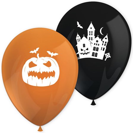 Halloween Ballonger 8-pack - Halloween Dekoration - Kalaslagret.se