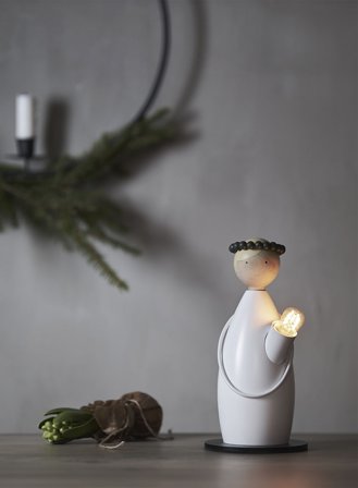 Lucia terne borddekorasjon - hvit