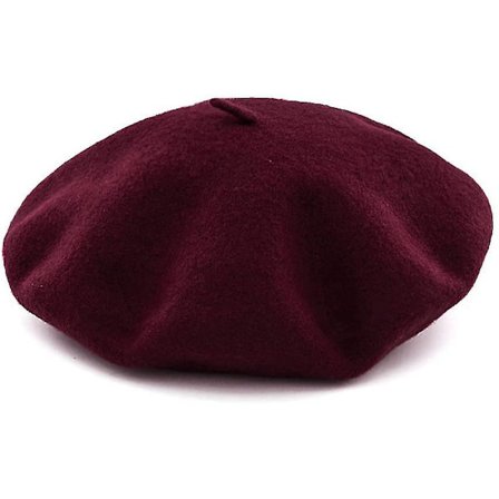 Damhatt. Beret. Tillverkad av ull. Klassisk. Fransk. Konstnärsmössa. 100% Tjock ull