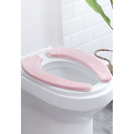 Et rosa todelt opvarmet toiletsæde, en 40 cm × 14 cm × 8 cm memory