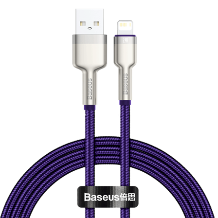 USB-kabel til Lightning Baseus Cafule, 2,4A, 1m (lilla)