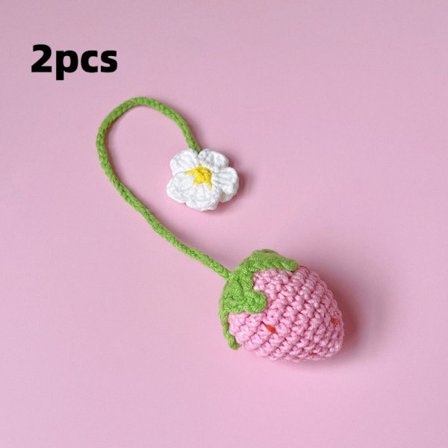 2stk Jordbær Bilhengende Bildekor ROSA