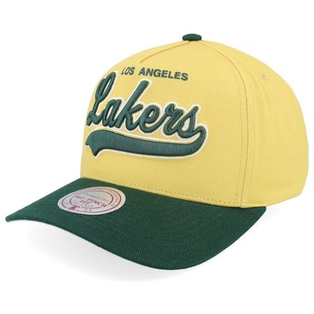 Mitchell & Ness - Amarillo adjustable Gorra - Los Angeles Lakers Harvest Gold Pro Crown Gold/Green A-Frame Adjustable @ Hatstore
