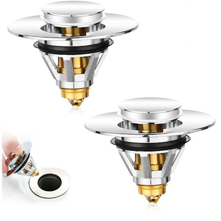 2 stk. Universal vaskprop, anti-stop drænfilter, badeværelsesvaskprop, anti-stop filter til 1,34-1,4" afløbshuller