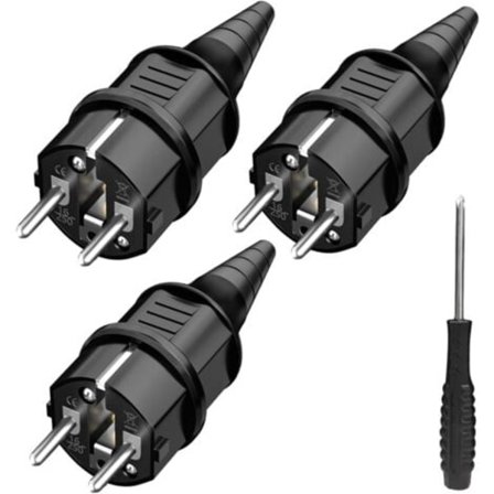 TS-3x stikprop, strømstik, stænktæt, holdbar til 6-16mm kabel, SEBS jordforbindelseskontakt, IP44