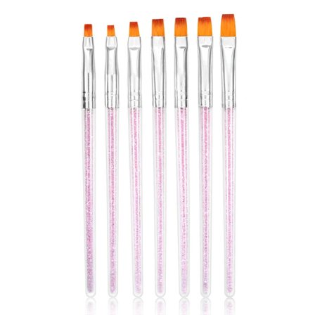 7 st Akryl Nail Art Pensel Set Platt Pensel Målning Ritning Liner UV Gel 3D Pen Pensel Kit[CO]