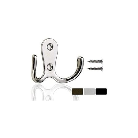 Klädkrok 10 stycken Dubbla Metallkrokar och Förvaring med Skruvar