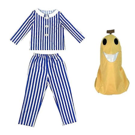 Aikuisten Banaani Pyjamassa -asu Sininen Valkoinen Raidalliset Paita ja Housut Banaani Päällä Miehille ja Naisille Hieno Pukeutumisjuhla Halloween